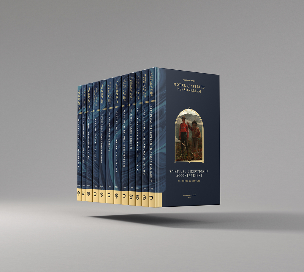 The complete twelve-volume CPMAP library, with navy covers, flowing blue marble spines, and gold details